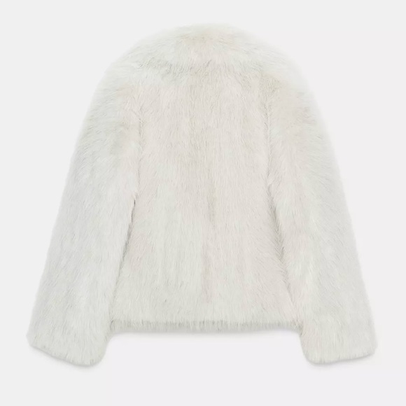 New ZARA Short Faux Fur Coat Jacket - Picture 3 of 4